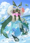 Rating: s
ID: 5544276
Date: 2025-05-02 16:40:53 -0400
Status: active
Score: 49
2025 absurd_res ambiguous_gender anthro beach_style_meowscarada blush chaco_(illustrattyako) cloud eyewear fangs felid feline feral floragato flower_accessory fur generation_9_pokemon green_body green_fur green_hair group hair hi_res looking_at_viewer mammal meowscarada nintendo open_mouth paws pink_eyes pokemon pokemon_(species) pokemon_unite red_eyes sea sky sprigatito sunglasses tail teeth tongue trio water post #5544276