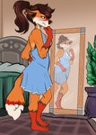 Rating: s
ID: 5052222
Date: 2024-09-15 14:20:03 -0400
Status: active
Score: 33
anthro bed bedroom blush brown_hair canid canine clothed clothing dress dressing_up fantasy_fulfillment female ferox_(feroxdoon) feroxdoon fox furniture hair happy hi_res joyful mammal mirror nervous nonbinary_(lore) plant ponytail red_fox reflection rhari rug smile solo tail true_fox worried post #5052222