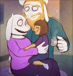 Rating: s
ID: 5303519
Date: 2025-01-12 16:36:22 -0500
Status: active
Score: 12
2017 2_horns 5_fingers anthro asgore_dreemurr atlas-white beard beverage blonde_beard blonde_eyebrows blonde_facial_hair blonde_hair blue_bottomwear blue_clothing blue_pants blush bottomwear bovid brown_hair button_(fastener) caprine child claws clothed clothed_anthro clothed_female clothed_human clothed_male clothing colored container cup digital_drawing_(artwork) digital_media_(artwork) door english_description eyebrows eyelashes eyes_closed eyewear facial_hair female female_anthro finger_claws fingers floppy_ears footwear frisk_(undertale) fully_clothed fully_clothed_anthro fully_clothed_female fully_clothed_human fully_clothed_male fur furniture glasses goat green_dress_shirt group hair hand_on_arm heart_symbol holding_beverage holding_container holding_cup holding_mug holding_object horn human larger_anthro larger_female larger_male legwear male male_anthro mammal medium_hair mug on_lap on_ottoman open_mouth open_smile ottoman pants pattern_clothing pattern_footwear pattern_legwear pattern_socks picture_frame purple_bottomwear purple_clothing purple_pants purple_shirt purple_topwear round_glasses shaded shirt short_horn signature sitting sitting_on_lap size_difference small_horn smaller_human smile smiling_at_another socks standing steam striped_clothing striped_footwear striped_socks stripes tail tan_body tan_skin text_on_mug thin_eyebrows toothy_smile topwear toriel trio undertale undertale_(series) wall_(structure) white_body white_claws white_clothing white_footwear white_fur white_horn white_socks white_tail young young_human post #5303519