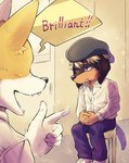 Rating: s
ID: 4740256
Date: 2024-04-24 09:19:48 -0400
Status: active
Score: 8
5_fingers absurd_res anthro black_body black_fur blonde_hair bottomwear canid canine canis clothing dach_(gabobon) dachshund domestic_dog duo fangs fingers footwear fur gabobon05 gesture hair half-closed_eyes hand_gesture happy headgear headwear herding_dog hi_res hunting_dog inside interlocked_fingers kogi_(gabobon) male mammal narrowed_eyes open_mouth orange_body orange_fur pants pastoral_dog pointing pointing_at_another purple_eyes serious sitting sparkles tan_body tan_fur teeth welsh_corgi white_body white_fur young young_anthro young_male post #4740256