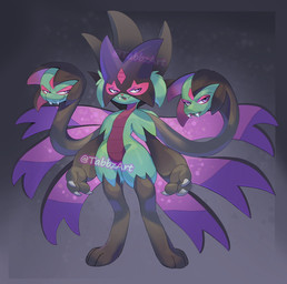 Rating: s
ID: 5406608
Date: 2025-03-02 02:01:16 -0500
Status: active
Score: 30
6_wings anthro black_arms black_body black_fur black_legs cape claws clothing eye_markings eyeshadow facial_markings fangs forehead_markings fur fusion generation_5_pokemon generation_9_pokemon green_body green_fur head_markings hi_res hybrid hydrada hydreigon makeup male markings mask masquerade_mask meowscarada multi_head multi_wing nintendo pokemon pokemon_(species) pokemon_fusion purple_wings scales solo tabbzart teeth ventral_scales wearing_mask wings post #5406608