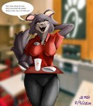Rating: s
ID: 5618550
Date: 2025-06-03 13:27:14 -0400
Status: active
Score: 23
absurd_res anthro beastars big_breasts black_bottomwear black_clothing black_pants blurred_background bottomwear breasts brown_body brown_fur canid canine canis chest_tuft chick-fil-a clothing countershade_face countershade_neck countershading dialogue dress_pants english_text eyebrows eyes_closed fangs fast_food_(food) fast_food_employee fast_food_restaurant fast_food_uniform female front_view fur gotadraw hand_behind_head head_tuft hi_res hip_sway holding_object juno_(beastars) logo mammal name_tag open_mouth pants photobashing raised_arm raised_leg raised_tail red_clothing red_polo_shirt red_shirt red_topwear rounded_ears shirt solo speech_bubble subsurface_scattering tail tail_tuft talking_to_viewer tan_body tan_fur teeth text tongue topwear tray tuft unbuttoned_shirt uniform wide_hips wolf post #5618550