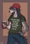 Rating: s
ID: 4578035
Date: 2024-02-04 13:37:09 -0500
Status: active
Score: 525
2023 absurd_res anthro arm_scar beanie beverage boss_(dimwitdog) bottomwear canid canine canis clothing coffee coffee_cup container cup denim denim_bottomwear denim_clothing dimwitdog domestic_dog english_text geometric_background hair hair_over_eye hand_in_pocket hat headgear headwear hi_res jeans long_hair male mammal meme meme_clothing one_eye_obstructed pants pockets scar shirt simple_background sketch solo t-shirt text text_on_clothing text_on_shirt text_on_topwear tim_hortons topwear post #4578035