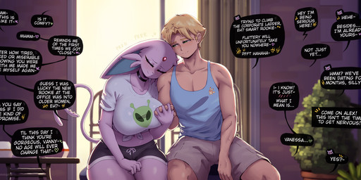 Rating: s
ID: 5697152
Date: 2025-07-09 14:24:16 -0400
Status: active
Score: 132
2025 absurd_res alex_(gammainks) anthro artist_name ayy_lmao big_breasts blush breasts chair clothed clothing dialogue digital_media_(artwork) duo ear_piercing eeveelution english_text espeon eyebrows eyes_closed female fingers front_view furgonomics furniture furry-specific_piercing gammainks generation_2_pokemon hair hand_holding head_on_shoulder hi_res huge_breasts human inside interlocked_fingers male mammal midriff nintendo piercing plant plant_pot pokemon pokemon_(species) potted_plant purring shirt sitting smile tail tail_piercing text thick_thighs tied_shirt topwear vanessa_(gammainks) post #5697152