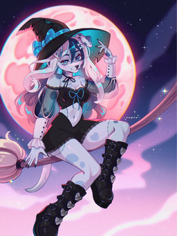 Rating: s
ID: 5651097
Date: 2025-06-18 13:18:31 -0400
Status: active
Score: 12
3:4 anthro black_claws black_nose blue_body blue_eyes blue_fur blue_hair bone_hair_accessory boots bow_accessory bow_ribbon bow_tie breasts broom broom_riding canid canine canis cepto_(artist) claws cleaning_tool clothing domestic_dog female footwear fur hair hat headgear headwear hi_res knee_boots knee_highs legwear looking_at_viewer magic_user mammal markings medium_breasts midriff moon multicolored_body multicolored_fur night shoes smile smirk solo spots spotted_body spotted_fur white_body white_fur white_hair witch witch_costume witch_hat post #5651097
