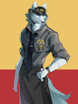 Rating: s
ID: 5697244
Date: 2025-07-09 15:26:49 -0400
Status: active
Score: 4
3:4 anthro apron athletic athletic_anthro athletic_male biped black_apron black_bottomwear black_clothing black_necktie black_nose black_pants black_shirt black_topwear blue_body blue_eyes blue_fur bottomwear brand_new_animal burger canid canine canis cheek_tuft clock clothed clothing digital_media_(artwork) dxmdwq764027 earpiece electronics enamel_pin facial_tuft food fur grey_clothing grey_shirt grey_topwear hand_on_hip hat headgear headwear hi_res kuro_(brand_new_animal) long_pants looking_at_viewer male mammal mcdonald's microphone multicolored_body multicolored_fur necktie pants red_background rolled_up_sleeves shirou_ogami shirt simple_background solo studio_trigger tail tie_clip topwear tuft two_tone_body two_tone_fur visor watch white_body white_clothing white_fur wolf yellow_background post #5697244