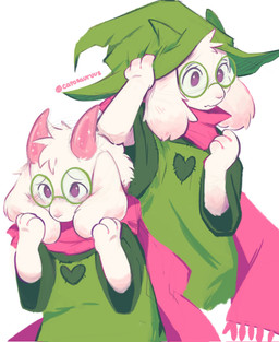 Rating: s
ID: 5667273
Date: 2025-06-25 16:50:27 -0400
Status: active
Score: 83
2025 2_horns anthro artist_name blush blush_lines bovid caprine catosauruus clothed clothing deltarune eyewear floppy_ears fur glasses goat green_clothing green_eyewear green_glasses green_hat green_headwear green_robe hat headgear headwear heart_symbol hi_res holding_both_ears horn male mammal pink_horn pink_scarf ralsei robe round_glasses scarf shy simple_background solo sparkles standing text undertale_(series) wearing_glasses white_background white_body white_fur post #5667273