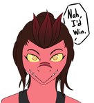 Rating: s
ID: 5551225
Date: 2025-05-05 16:53:30 -0400
Status: active
Score: 4
2024 anthro brown_hair cavemanon_studios dialogue digital_drawing_(artwork) digital_media_(artwork) dinosaur dromaeosaurid english_text eyelashes female front_view hair headshot_portrait i_wani_hug_that_gator jacket_ignites jujutsu_kaisen looking_at_viewer meme nah_i'd_win portrait prehistoric_species red_body red_scales reptile scales scalie simple_background smile solo talking_to_viewer tan_eyes text theropod velociraptor victoria_(iwhtg) white_background yellow_sclera post #5551225