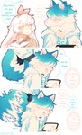 Rating: s
ID: 3684267
Date: 2022-11-11 07:38:58 -0500
Status: active
Score: 24
2020 absurd_res animal_humanoid anthro artist_name asking asking_another blue_body blue_fur blue_hair blush_symbol bow_tie brown_clothing brown_shirt brown_topwear canid canine canis clothing color_coded color_coded_speech_bubble color_coded_text comic countershading dialogue digital_media_(artwork) domestic_dog duo electronics english_text female flash_bubble fur hair hi_res holding_tablet hoodie huckypaw humanoid iconography inviting kemono lagomorph lagomorph_humanoid leporid_humanoid mammal mammal_humanoid netflix pink_nose question rabbit_humanoid romantic shaded shirt speech_bubble tablet tablet_computer tail tail_motion tail_tuft tailwag tan_body tan_countershading tan_fur text text_with_iconography thai_text topwear tuft white_body white_clothing white_fur white_hair white_hoodie white_topwear worried yes-no_question post #3684267