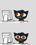 ambiguous_gender anthro black_fur cat clothed clothing computer feline fur hair_streak looking_at_viewer mae_(nitw) mammal night_in_the_woods reaction_image red_eyes simple_background solo unknown_artist whiskers
Rating: Safe
Score: 127
User: SwiperTheFox
Date: October 30, 2017 ambiguous_gender anthro black_fur cat clothed clothing computer feline fur hair_streak looking_at_viewer mae_(nitw) mammal night_in_the_woods reaction_image red_eyes simple_background solo unknown_artist whiskers
Rating: Safe
Score: 127
User: SwiperTheFox
Date: October 30, 2017