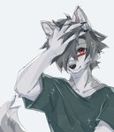 Rating: s
ID: 3391524
Date: 2022-06-14 15:26:24 -0400
Status: active
Score: 18
2021 5_fingers 999gravity anthro archived_source black_claws black_clothing black_nose black_shirt black_t-shirt black_topwear canid canine canis claws clothing digital_media_(artwork) domestic_dog eye_markings finger_claws fingers foush_(axontatsu) fur grey_body grey_ears grey_fur grey_hair grey_tail hair hair_over_eye half-length_portrait hand_in_hair hand_on_head happy hi_res kemono looking_at_viewer male mammal markings monotone_background monotone_hair monotone_tail one_eye_obstructed portrait raised_tail red_ears red_eyes red_markings shirt simple_background smile solo sparkles t-shirt tail topwear touching_hair unavailable_at_source white_background post #3391524