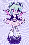 Rating: s
ID: 4849827
Date: 2024-06-13 10:17:59 -0400
Status: active
Score: 6
2023 abstract_background ahoge alternative_fashion band-aid bandage biped bottomwear bracelet clothed clothing clothing_lift crop_top demon demon_humanoid eyelashes feet female fishnet_clothing fishnet_legwear footwear green_hair gurokawa hair hair_bun horn horned_humanoid humanoid humanoid_pointy_ears j-fashion jewelry knife legwear looking_at_viewer loose_socks membrane_(anatomy) membranous_wings midriff nekozneko not_furry pink_eyes pleated_skirt pointy_ears shirt shoelaces shoes skirt skirt_lift smile socks solo spiked_bracelet spikes standing topwear twin_buns winged_humanoid wings post #4849827