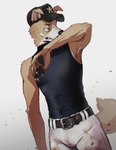Rating: s
ID: 5520258
Date: 2025-04-21 13:14:26 -0400
Status: active
Score: 31
absurd_res anthro armpit_hair athletic athletic_anthro athletic_male bandage bandage_on_face baseball_cap baseball_uniform body_hair canid canine canis claws clothing dirty dirty_clothing domestic_dog fangs finger_claws fluffy fluffy_tail folded_ears fur hat headgear headwear hi_res jock k0bit0wani kemono male mammal multicolored_body multicolored_fur pawpads shadow shirt solo sportswear tail tan_body tan_fur teeth topwear two_tone_body two_tone_fur undershirt uniform post #5520258