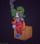 Rating: s
ID: 2679064
Date: 2021-04-02 07:39:28 -0400
Status: active
Score: 33
activision anthro bandicoot black_background clown coco_bandicoot crash_bandicoot_(series) crate female green_hair hair hi_res joker_(2019_film) makeup mammal marsupial simple_background sitting smoking wheatherrw post #2679064