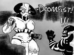 Rating: s
ID: 1310753
Date: 2017-08-23 23:10:04 -0400
Status: active
Score: 17
4:3 blizzard_entertainment bovid bovine clothed clothing crossover cyberdemon cybernetics cyborg doom_(series) doomfist_(overwatch) duo female gun_arm hi_res human id_software machine male mammal microsoft monochrome orisa_(overwatch) overwatch ranged_weapon robot text weapon post #1310753