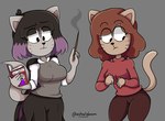 Rating: s
ID: 3325480
Date: 2022-05-09 18:44:06 -0400
Status: active
Score: 40
2021 accident alternate_species anthro astralgloom black_hair book brown_body brown_fur brown_hair domestic_cat duo felid feline felis female fur furrification grey_body grey_fur hair hi_res highlights_(coloring) hilda_(series) johanna_(hilda) kaisa_(hilda) magic_user mammal multicolored_hair purple_highlights spellbook wand post #3325480