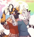 Rating: s
ID: 5404752
Date: 2025-03-01 09:25:52 -0500
Status: active
Score: 59
2025 5_fingers african_wild_dog anthro anthro_on_anthro black_body black_claws black_fur black_nose black_spots blue_clothing blue_hoodie blue_topwear blush canid canine claws clothing dipstick_tail duo exclamation_point eyes_closed face_grab felid feline finger_claws fingers fur green_eyes grey_body grey_clothing grey_fur grey_hoodie grey_topwear hoodie interspecies kissing looking_at_another magic magic_wand male male/male mammal markings onomatopoeia pantherine pupils red_clothing red_eyes red_shirt red_topwear shirt snow_leopard sound_effects spots spotted_body spotted_fur striped_markings striped_tail stripes surprise tail tail_markings text topwear white_body white_fur yellow_body yellow_eyes yellow_fur zeta-haru post #5404752
