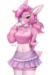 Rating: s
ID: 5073384
Date: 2024-09-25 08:36:38 -0400
Status: active
Score: 171
2024 absolute_territory accessory aegyo_sal anthro biped bitterk4t blue_nose bottomwear breasts cleavage cleavage_cutout clothed clothed_anthro clothed_female clothing crop_top cutout deer digital_drawing_(artwork) digital_media_(artwork) female female_anthro fur hair hair_accessory hairclip hi_res legwear lilia_blossom looking_at_viewer mammal midriff miniskirt navel pink_body pink_clothing pink_crop_top pink_fur pink_hair pink_shirt pink_theme pink_topwear pleated_skirt portrait purple_bottomwear purple_clothing purple_skirt shirt simple_background skirt slim smile solo standing thigh_highs three-quarter_portrait topwear white_background post #5073384