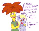 Rating: s
ID: 5096906
Date: 2024-10-06 00:21:03 -0400
Status: active
Score: 32
5:4 crossover derpy_hooves_(mlp) duo english_text equid equine female friendship_is_magic hasbro holding_knife holding_object horse human i_think_we're_gonna_have_to_kill_this_guy knife male mammal my_little_pony open_mouth paperbagpony pony sideshow_bob simple_background text the_simpsons white_background yellow_body yellow_skin post #5096906