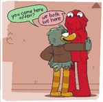 Rating: s
ID: 5549451
Date: 2025-05-04 20:53:25 -0400
Status: active
Score: 11
2022 anatid anseriform anthro avian beak bird brown_clothing brown_topwear clothing dialogue digital_media_(artwork) don't_hug_me_i'm_scared duck duck_guy_(dhmis) duo feathers green_body green_feathers hand_on_wall larger_male looking_at_another male male/male monster narrowed_eyes open_beak open_mouth pawplants red_body red_guy_(dhmis) size_difference smaller_male speech_bubble talking_to_another topwear yellow_beak post #5549451