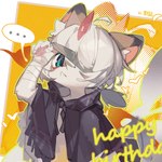 Rating: s
ID: 5650973
Date: 2025-06-18 12:23:59 -0400
Status: active
Score: 11
1:1 abstract_background absurd_res anthro bandage bandaged_arm black_cape black_clothing black_nose blue_eyes blush cape clothed clothing emolga_1 hair hi_res horn looking_at_viewer male mouth_closed red_horn solo white_body white_hair young young_anthro young_male post #5650973