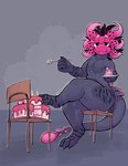 Rating: s
ID: 5642430
Date: 2025-06-14 18:10:08 -0400
Status: active
Score: 17
abdominal_bulge antenna_hair antennae_(anatomy) anthro big_butt black_eyes bodily_fluids butt cake chair claws crossed_legs cutlery dessert detailed_background dragon_fruit eating eating_food food food_creature fruit furniture hair hi_res kitchen_utensils lizard looking_at_viewer male markings multicolored_body pink_face pitango_(artist) pitango_(character) plant reptile scalie shaded simple_shading sitting slightly_chubby solo spoon tail thick_tail thick_thighs tools post #5642430