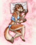 Rating: s
ID: 51208
Date: 2009-11-26 11:54:22 -0500
Status: active
Score: 31
2009 anthro bed bird's-eye_view brown_hair canid canine clothed clothing deer eyes_closed feet female fox fur furniture hair high-angle_view mammal new_world_deer orange_body orange_fur plushie reindeer silentravyn sleeping solo summer_coat tail traditional_media_(artwork) underwear post #51208