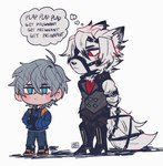 Rating: s
ID: 4925586
Date: 2024-07-17 19:17:14 -0400
Status: active
Score: 100
anthro ascot canid canine canis chibi clothing duo english_text fur get_pregnant_(meme) grey_hair hair harness hi_res human humor leather leather_harness male male/male mammal mihoyo sennyskies sound_effects text topwear vest von_lycaon white_body white_fur wise_(zenless_zone_zero) wolf zenless_zone_zero post #4925586