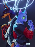 Rating: s
ID: 3249761
Date: 2022-03-29 22:32:06 -0400
Status: active
Score: 54
2022 absurd_res anthro back_to_back black_body black_fur blue_body blue_fur brown_body brown_fur canid canine canis caravan_palace cigarette cigarette_in_mouth cigarette_smoke claws clothed clothing digital_media_(artwork) dobermann domestic_cat domestic_dog duo eye_contact felid feline felis frown fur green_eyes half-length_portrait hand_in_pocket hi_res jacket letterman_jacket lone_digger looking_at_another male mammal necktie neon_lights object_in_mouth opal_antlers pinscher pockets portrait signature smoke smoking standing suit topwear yellow_eyes post #3249761