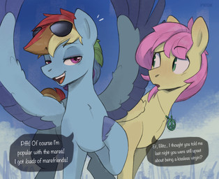 Rating: s
ID: 5686109
Date: 2025-07-04 15:32:20 -0400
Status: active
Score: 65
blue_body blue_fur crossgender day dialogue duo english_text equid equine eyebrow_through_hair eyebrows eyewear eyewear_on_head feral fluttershy_(mlp) friendship_is_magic ftm_crossgender fur green_eyes hair half-closed_eyes hasbro hi_res hooves looking_at_viewer male mammal motion_lines multicolored_hair multicolored_tail my_little_pony mythological_creature mythological_equine mythology narrowed_eyes nookprint open_mouth outside pegasus pink_hair purple_eyes quadruped rainbow_dash_(mlp) rainbow_hair rainbow_tail sky speech_bubble sunglasses sunglasses_on_head tail talking_feral teeth text tongue translucent translucent_hair wings yellow_body yellow_fur post #5686109