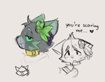 Rating: s
ID: 5575113
Date: 2025-05-15 20:24:21 -0400
Status: active
Score: 8
0scribble_nibble >:3 adastra adastra_(series) alexios_(adastra) anthro bodily_fluids broken_heart collar colored dialogue digital_media_(artwork) domestic_cat echo_project english_text felid feline felis food fruit fur grape green_eyes grey_body grey_fur heart_symbol looking_at_viewer male mammal plant pretending_to_be_scared scared simple_background sketch smile smug smug_face snout solo sweat text worried post #5575113
