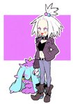 Rating: s
ID: 2178057
Date: 2020-03-13 00:06:43 -0400
Status: active
Score: 21
ambiguous_gender belt blue_body boots bottomwear clothing collar denim denim_bottomwear denim_clothing duo eyeshadow female footwear generation_7_pokemon gym_leader hair holding_object holding_pokeball human inkerton-kun jacket jeans leather leather_clothing leather_jacket leather_topwear light_body light_skin makeup mammal mareanie nintendo pants pokeball pokemon pokemon_(species) purple_body purple_eyeshadow roxie_(pokemon) shoes simple_background smile standing topwear white_background white_hair post #2178057