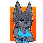 Rating: s
ID: 2364317
Date: 2020-08-09 18:46:27 -0400
Status: active
Score: 51
1:1 animated anthro blue_eyes blue_sclera clothing eyebrows felid feline felis female fur grey_body grey_fur hair half-length_portrait mammal portrait quinn_(voxelcubed) shirt short_playtime solo tank_top text topwear voxelcubed post #2364317