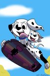 Rating: s
ID: 4457766
Date: 2023-12-06 22:43:23 -0500
Status: active
Score: 35
101_dalmatian_street 101_dalmatians 101_dalmatians:_the_series 2020 adolescent adolescent_feral artist_name cadpig caluriri canid canine canis collar dalmatian disney dolly_(101_dalmatians) domestic_dog duo female feral fur hi_res mammal markings pink_tongue skateboard spots spotted_body spotted_fur text tongue tongue_out vehicle young young_feral post #4457766