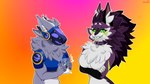 Rating: s
ID: 4534595
Date: 2024-01-14 08:34:21 -0500
Status: active
Score: 90
16:9 2_horns 4_fingers 4k absurd_res anthro arm_markings arm_tuft armor beverage black_claws blue_armor blue_eyes blue_face bodily_fluids breasts choker claws collar collar_tag countershade_face countershade_fur countershade_torso countershading digital_media_(artwork) double dripping duo empty_eyes eyelids facial_markings featureless_breasts featureless_chest female fingers fluffy fur fur_markings gradient_background green_claws green_eyes green_markings grey_ears head_markings head_tuft hi_res holding_beverage holding_object horn humor inner_ear_fluff jewelry looking_at_another machine male markings neck_tuft necklace nervous novabeast outline protogen purple_body purple_collar purple_countershading purple_ears purple_fur raeal_the_protogen screen screen_face sharp_teeth simple_background smile sweat sweatdrop teeth tuft white_body white_countershading white_fur white_horn white_inner_ear_fluff white_markings white_outline widescreen zhadart post #4534595