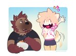 Rating: s
ID: 3617171
Date: 2022-10-09 20:03:15 -0400
Status: active
Score: 51
anthro beard blush blush_stickers brown_body brown_fur canid canine canis clothed clothing digital_media_(artwork) domestic_cat domestic_dog duo eating eyes_closed facial_hair felid feline felis fur gesture gradient_background male male_(lore) mammal open_mouth open_smile powfooo powfooo_(character) simple_background smile standing tail tail_motion tailwag tan_body tan_fur waving waving_at_viewer post #3617171