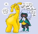 Rating: s
ID: 5131986
Date: 2024-10-22 11:40:09 -0400
Status: active
Score: 47
1_claw 2024 2_horns 4chan_anon anthro arthropod beetle begging beta_pokemon_(species) beta_pokemon_games biped black_body black_exoskeleton bodily_fluids butt claws colored countershade_exoskeleton countershade_torso countershading dialogue digital_drawing_(artwork) digital_media_(artwork) dreadlocks duo elemental_creature elytron english_text exclamation_point exoskeleton female finger_claws flying_sweatdrops front_view generation_9_pokemon gholdengo gholdenhoe glistening glistening_body glistening_metal gold_(metal) green_body green_exoskeleton hair hands_on_hips hi_res honorific horn humanoid insect insult insulting_viewer interrobang interrupted_speech kaburion_(beta_pokemon) larger_humanoid larger_male looking_at_viewer looking_back looking_back_at_viewer male metal_creature mineral_fauna nintendo offended pointy_speech_bubble pokemon pokemon_(species) praying profanity pseudo_hair question_mark rear_view semi-anthro shaded size_difference smaller_anthro smaller_female snaggle_tooth speech_bubble standing sweat sweatdrop talking_to_viewer text toe_claws ugh x( yellow_body yellow_countershading yellow_exoskeleton yellow_eyes yellow_sclera post #5131986