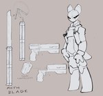 Rating: s
ID: 4302827
Date: 2023-09-20 06:52:41 -0400
Status: active
Score: 39
2023 3_fingers alien anthro biped butterfly_knife clothed clothing english_text female female_(lore) fingers gun hi_res knife markings model_sheet peculiart ranged_weapon simple_background solo space_armor spacesuit spots spotted_body tail text unknown_species vyze_(peculiart) weapon post #4302827