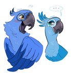 Rating: s
ID: 5542848
Date: 2025-05-01 22:10:26 -0400
Status: active
Score: 4
abbadoo02 avian beak bird blu_(rio) blue_bird blue_body blue_feathers blue_sky_studios blush brown_eyes duo ellipsis feathers female feral green_eyes hi_res jewel_(rio) looking_at_another macaw male male/female neotropical_parrot open_mouth parrot rio_(series) simple_background speech_bubble spix's_macaw true_parrot white_background post #5542848