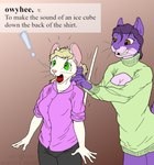 Rating: s
ID: 4467756
Date: 2023-12-12 06:08:30 -0500
Status: active
Score: 6
2023 amethyst_du_sciur anthro blonde_hair breasts brown_background brown_eyes buckteeth cleavage clothed clothing cybercorn_entropic cynthia_boggs definition duo english_text female fully_clothed fur green_eyes grey_squirrel grin hair keyhole_sweater mammal mouse murid murine open_mouth purple_body purple_fur purple_hair rodent sciurid simple_background smile surprise teeth text tree_squirrel whiskers white_body white_fur post #4467756