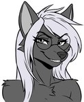 Rating: s
ID: 5616328
Date: 2025-06-02 11:46:13 -0400
Status: active
Score: 16
anthro black_eyebrows black_nose bust_portrait canid canine canis ereonora_bonoir eyebrows eyewear f4ephantomii fangs female fur glasses grey_body grey_eyes grey_fur grin grinning_at_viewer hair makeup mammal portrait round_glasses smile smug solo teeth vulpkanin white_hair wolf post #5616328