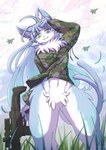 Rating: s
ID: 4073614
Date: 2023-05-26 00:07:42 -0400
Status: active
Score: 74
5_fingers ahoge aircraft ambiguous_gender anthro blue_body blue_fur bottomless camo camo_clothing camo_print clothed clothing domestic_cat featureless_crotch felid feline felis femboy fingers fur grass gun hair heterochromia hi_res holding_object holding_weapon japan_air_self-defense_force koyo_draka long_hair male_(lore) mammal military_clothing omaneko_(jasdf) pattern_clothing plant ranged_weapon rifle sky solo tail unusual_anatomy unusual_tail vehicle weapon post #4073614