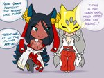 Rating: s
ID: 3356937
Date: 2022-05-27 13:09:31 -0400
Status: active
Score: 30
4:3 alpha_channel alternate_form animal_humanoid animal_mask asian_clothing bandai_namco bell belt big_breasts blue_eyes blue_tail_tip bottomwear breasts canid canid_humanoid canine canine_humanoid chibi cleavage clothed clothing dark_body dark_skin dialogue digimon digimon_(species) dipstick_tail duo east_asian_clothing fan_character female female/female footwear fox_humanoid fox_mask furball hakama headdress humanoid inarimon inner_ear_fluff japanese_clothing kimono legwear mammal mammal_humanoid markings mask multi_tail multicolored_tail ribbons sakuyamon sandals shoes simple_background stockings tail tail_markings thigh_highs transparent_background tuft yin_yang post #3356937