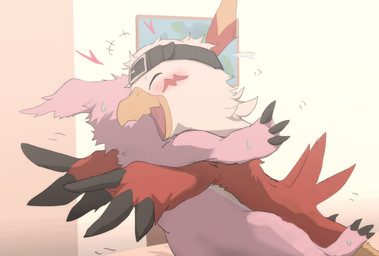 Rating: s
ID: 5674174
Date: 2025-06-28 20:39:31 -0400
Status: active
Score: 14
2025 bandai_namco belt black_belt blush bodily_fluids digimon digimon_(species) duo eyes_closed feathers female fur gazimon happy hawkmon hug inside male male/female open_mouth pink_body pink_fur ptkd red_feather sweat tail tongue white_body white_feathers white_fur post #5674174
