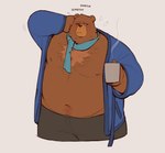 Rating: s
ID: 5301898
Date: 2025-01-11 21:28:33 -0500
Status: active
Score: 51
anthro bear belly beverage blue_scarf blush body_hair brown_body brown_fur chest_hair clothed clothing digital_media_(artwork) duolingo english_text falstaff_(duolingo) fur half-length_portrait holding_beverage holding_object krunnnnnch male mammal nipples one_eye_closed open_clothing open_robe overweight overweight_anthro overweight_male portrait robe scarf scratching scratching_head simple_background solo text post #5301898