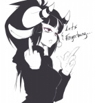 Rating: s
ID: 1029752
Date: 2016-10-23 18:15:35 -0400
Status: active
Score: 15
2014 animal_humanoid black_and_white black_hair bovid bovid_humanoid breasts caprine caprine_humanoid clothed clothing curled_horn english_text female gesture glowing glowing_eyes hair half-length_portrait hand_gesture horn humanoid innuendo long_hair looking_away mammal mammal_humanoid middle_finger monochrome portrait red_eyes sheep_humanoid side_view solo spot_color sticky_(stickysheep) stickysheep sweater text topwear turtleneck post #1029752