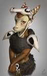 Rating: s
ID: 4277162
Date: 2023-09-06 16:46:42 -0400
Status: active
Score: 32
2019 ambiguous_gender animal_skin anthro blush bone brown_eyes clothed clothing digital_media_(artwork) digital_painting_(artwork) dirse_(nukepone) eyelashes female_(lore) front_view fur_clothing grey_background hands_together hi_res kobold lacrimal_caruncle looking_at_viewer midriff painting_(artwork) portrait pupils scalie shoulder_pads simple_background skull skull_helmet slit_pupils solo standing three-quarter_portrait tribal tribal_clothing tribal_outfit w4g4 post #4277162