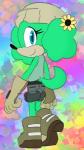 Rating: s
ID: 1869960
Date: 2019-05-11 12:12:29 -0400
Status: active
Score: 9
2018 5_fingers 9:16 abstract_background accessory anthro bare_shoulders beanie blue_eyes boots bottomwear canid canine canis clothed clothing countershade_face countershading custom_character_(sonic_forces) domestic_dog female fingers flower flower_in_hair footwear fully_clothed fur gloves goldenbuckles green_body green_fur green_hair hair hair_accessory handwear hat headgear headwear hi_res looking_at_viewer mammal mint_(goldenbuckles) narrow_hips plant poodle rainbow_background sega shirt shoes shorts simple_background smile solo sonic_forces sonic_the_hedgehog_(series) standing sunflower tan_beanie tan_body tan_boots tan_clothing tan_countershading tan_footwear tan_gloves tan_handwear tan_hat tan_headwear tank_top thin_calves thin_legs thin_thighs topwear post #1869960