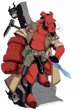 2017 beard caprine cigarette clothed clothing coat dagger facial_hair fur gloves goat gun hellboy_(series) horn loupgarou male mammal melee_weapon ranged_weapon red_fur smoking solo weapon
Rating: Safe
Score: 2
User: remigius
Date: October 14, 2017 2017 beard caprine cigarette clothed clothing coat dagger facial_hair fur gloves goat gun hellboy_(series) horn loupgarou male mammal melee_weapon ranged_weapon red_fur smoking solo weapon
Rating: Safe
Score: 2
User: remigius
Date: October 14, 2017