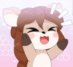 Rating: s
ID: 1521867
Date: 2018-04-21 17:54:22 -0400
Status: active
Score: 79
:3 abstract_background alfa995 anthro black_nose blush blush_stickers brown_body brown_fur brown_hair chibi deer doe_(alfa995) emanata eyelashes eyes_closed female fur hair happy hexagon long_hair mammal multicolored_body multicolored_fur nude open_mouth raised_arm reaction_image smile solo white_body white_fur post #1521867